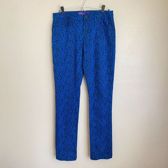 Miley Cyrus Max Azria Size 11 Blue Leopard Print Skinny Jeans Pockets 2000s - Picture 2 of 5